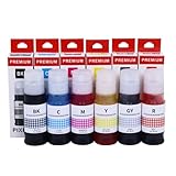 Gi-13 Gi-23 Gi-43 Gi-53 Gi-73 Refill Ink Bottles Compatible for Canon PIXMA G510 G540 G550 G570 G610 G620 G640 G650 G670 Printers, 70 ML,6 Colors-1 Set
