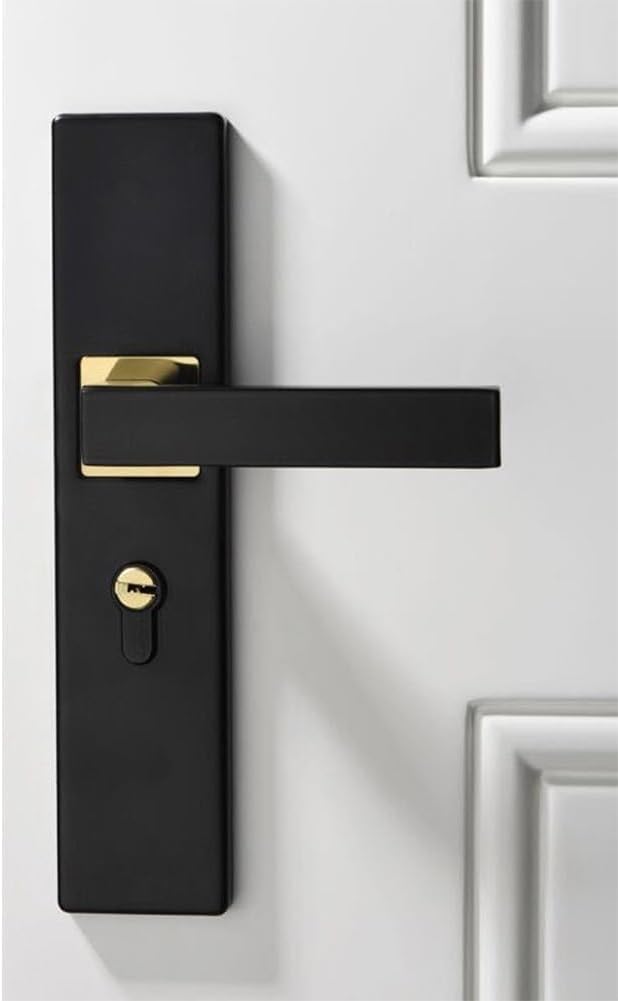 Mute Door Lock Anti-Theft Metal Door Security Lock Split Handle Door Knobs Lock with Keys Security Entrance for Bedroom Bathroom