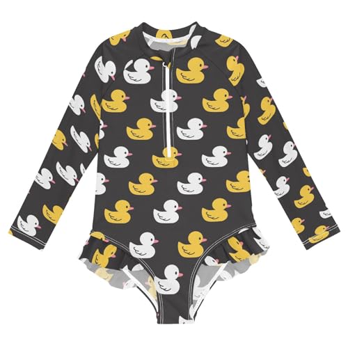 Girls One Piece Swimsuits Long Sleeve Rash Guard Bathing Suit Rash Guard Quick Dry UPF 50+ Swimwear for Kids 3-12
