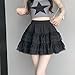 kakarin choyx Womens Fashion Mini Skirt Y2K Casual High Waist A-Line Elastic Waist Lace Puffy Skirt M Black