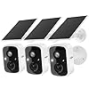 Hiseeu Solar Camera Security Outdoor, 3 Pack 100% Wireless 3K 4MP Surveillance Indoor WiFi Smart Cameras for Home Security Outside, PIR/AI Motion Detection, Waterproof, Color Night Vision, 2-Way Audio
