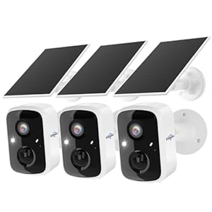 Hiseeu Solar Camera Security Outdoor, 3 Pack 100% Wireless 3K 4MP Surveillance Indoor WiFi Smart Cameras for Home Security Outside, PIR/AI Motion Detection, Waterproof, Color Night Vision, 2-Way Audio