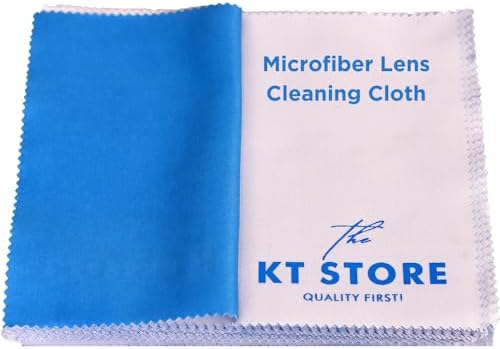KT Microfiber Lens Cleaning Cloths | Pack of 5 | Size - 18 x 15 Cm | Specs Microfiber Cloth | Microfiber Lens Cleaning Cloth for Laptop Cleaner, Spectacles, Sunglasses, Mobile & More | Lens Cleaner for Spectacles | Blue