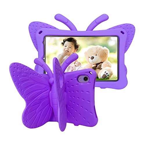 Eviter les fissures : coque iPad Mini 6 antichoc enfant en mousse violette