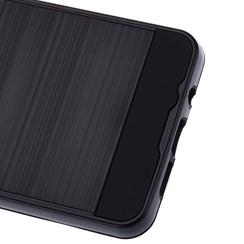 Samsung A710 [2016 Edition] Case,Kmall Slim Durable [Metal Brushed Texture] Impact Resistant Heavy Duty Hybrid Dual Layer Full-Body Shockproof Protective Cover For Samsung Galaxy A7 A710 [Black] #TOP1