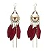 Produktbild UINGKID Damen Ohrringe Mode Ohrstecker Vintage Frauen quaste ethnischen stil feder lange