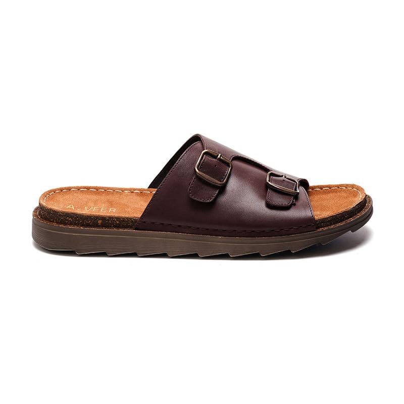 A. Veer Havana Double Strap Sandal for Men | Mens Sandals | Casual Mens Slides | Leather Sandals2