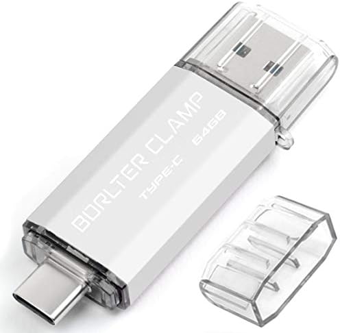 BorlterClamp 64GB Type C USB 3.0 Dual Port Flash Drive USB C OTG Memory Stick for Android Smartphones Samsung Galaxy S9/S8/Note9, LG, Tablets & Computer (Red)