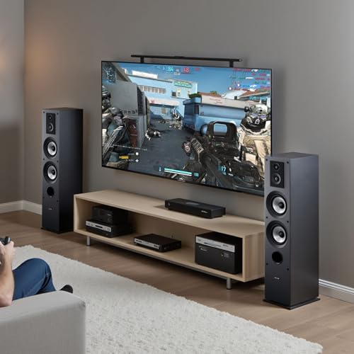 VEVOR Passive Floorstanding Speakers Pair, 3-Way, Floor-Standing Tower Speakers with 0.75 in & 1 in Tweeter, 5.25 in Woofers, 145W Peak, 70Hz–20kHz Frequency Response, MDF Enclosure, for Home Audio by VEVOR - Image 2