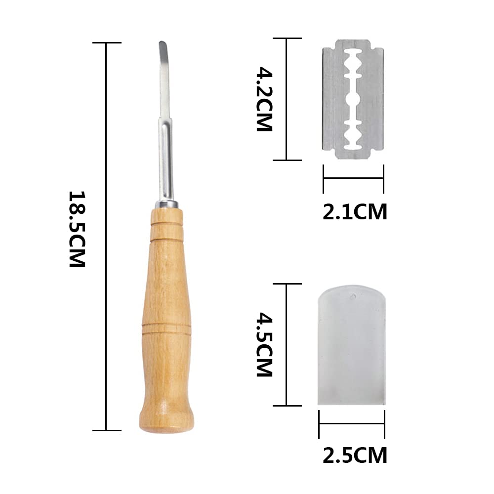 Cuchillo de panadero，Herramienta de corte de pan Cuchillo para masa Cuchillo de pan con 10 cuchillas de afeitar，para DIY Pan Masa Hornear Cocina