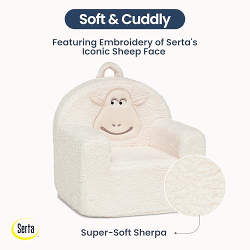 Delta Children - Serta Counting Sheep Kids Sherpa Foam Chair, Cream - image 4