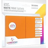 Gamegenic, Matte Prime SleevesCard Deck Holde, Orange, 100 Pack