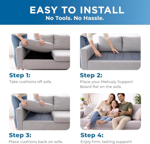 Image of Meliusly Couch Cushion Support Board for Sagging Sofa Cushions (28x72)