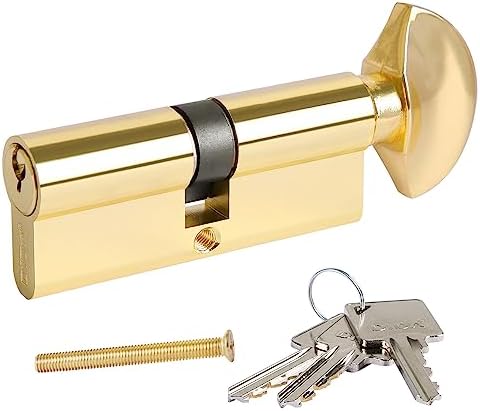 DIDA® 95mm Thumb Turn Euro Cylinder Lock 45T/50 UPVC Barrel Lock with 3 Keys Anti-Pick Anti-Bump Anti-Drill Door Barrel Lock with Key Euro Single Cylinder Lock Barrels High Security BS EN 1303:2005