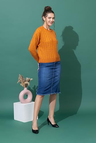Image of Wear lusso Women's Woolen Cable Knit Pullover Sweater | Full Sleeve Round Neck Winter Wear | 100% Wool Soft & Warm Stylish Sweater for Girls, Ladies & Women | Cozy Casual Winter Fashion