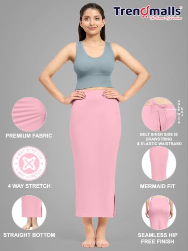 Image of TRENDMALLS Women's Polyester Spandex Stretchable Straight Saree Shapewear Petticoat for Women, Cotton Blended, Skirts for Women, Saree Shaper