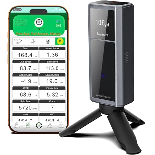 Golf Launch Monitor & Simulator: Portable Swing Analyzer for iOS/...