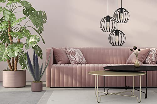 LIFA LIVING Industriële Hanglamp, 3-lichtse Plafondlamp, Zwarte Hanglampen, Moderne Metalen Verlichting, Ronde Hanglamp… - Afbeelding 4