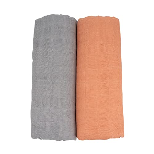 Zigjoy - Mantas de Muselina para bebé, Manta de recepción de algodón de bambú, Paquete de 2 pañales para recién Nacido, 47 x 47 Pulgadas Cover