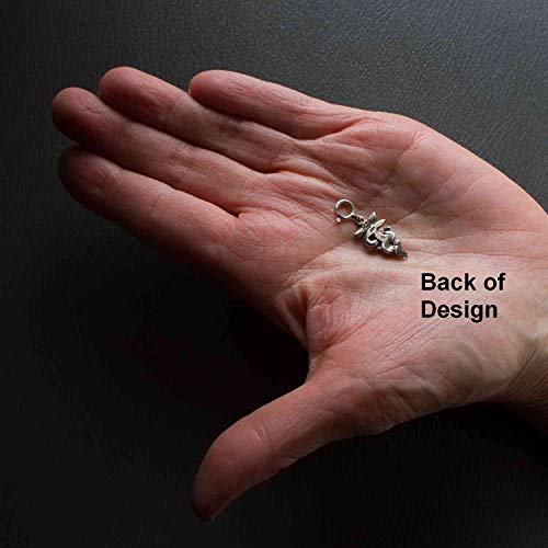 The Magic Zoo Sterling Silver Large Veterinary Technician Caduceus Charm For Charm Bracelet #TOP5