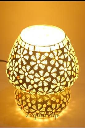 Shri Shyam Style Dome Shaped Glass Table Lamp Multicolour for Living Room,Bed Room,Desk (Table Lamp_02)