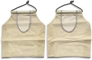 Pack of 2 Hanging Mesh Storage Bags - Durable Fruit and Veg Basket Bags - Reusable Storage Net Bags for Garlics, Potatoes, Onions