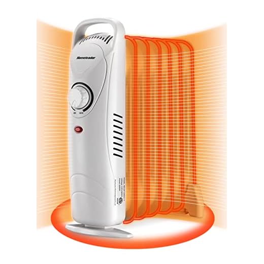 Homeleader Mini Oil Filled Heater, Adjustable Temperature Compact and Slim Portable Space Heater, Electric Personal Heater, Portable Overheating Protection Heater, for Home and Office, 700W, White