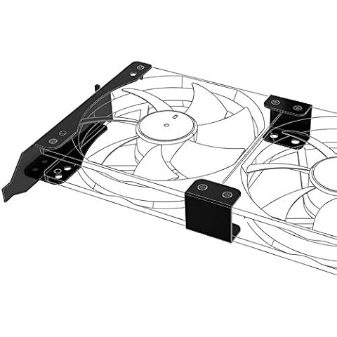 Akasa PCI Slot Bracket for Mounting One/Two 120mm Fans | Dual Fan Rack Mount | GPU Bracket | 120mm Case Fan Mount Rack | Black Iron | AK-MX304-12BK Cover