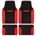 BDK MT-201-RD A Set of 4 Universal Fit Plush Carpet with Vinyl Trim Floor Mats For Cars / Trucks - Tattoo Red