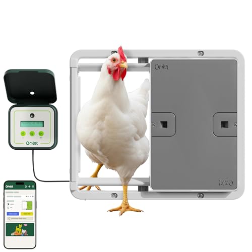 Omlet Smart Automatic Chicken Coop Door Opener | WiFi & App Control | Light Sensor or Timer | Built-in Safety Sensors | Weatherproof | Battery or Plug-in Power | Alexa & Google Home Compatible | Grey