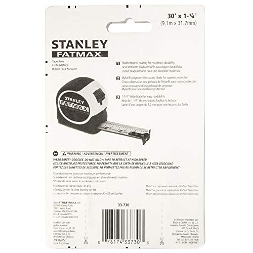 Mètre ruban FatMax Stanley Tools 33-730 d'une robustesse exceptionnelle