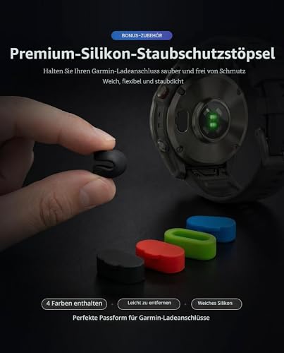 iDaPro [4 Stück Displayschutz schutzfolie für Garmin Forerunner 955/955 Solar Smartwatch + Silikon Anti-Staub-Stecker gehärtetes Glas Anti-Kratzer Blasenfrei