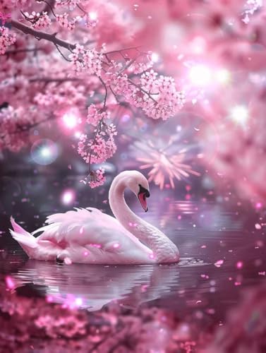 Diamond Painting Cygne 5D - Kit Complet Broderie Diamant pour Débutants 60x80cm