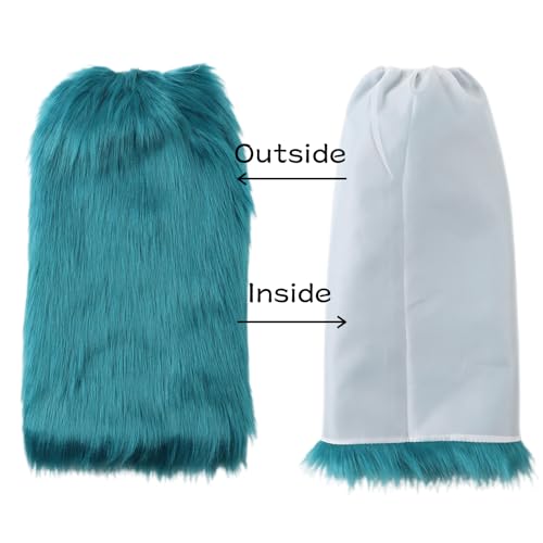 Image of Peecabe Winter Women Faux Fur Fluffy Leg Warmers Fuzzy Long Boot Covers Furry For Christmas