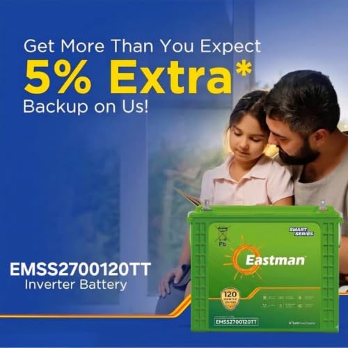 Image of Eastman EMSS2700120TT 250Ah Tall Tubular Inverter Battery | Ultra High Capacity | Rugged Build | 120-Month Warranty | Supports 700VA-2000VA Inverters