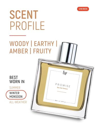 Image of EM5 Promise Unisex Perfume | Woody Earthy Amber Fruity Fragrance | Eau de Parfum Spray | Strong & Long Lasting Scent | Luxury Gift for Him & Her | 50ml