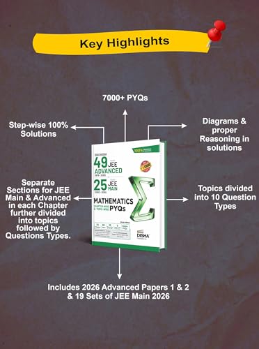 Image of Disha Errorless 49 Years JEE Advanced (1978 - 2026) & 25 Year JEE Main (2002 - 2026) MATHEMATICS Chapter-wise & Topic-wise PYQs Book 22nd Edition | Solved Papers Question Bank in NCERT Flow | JEE 2026