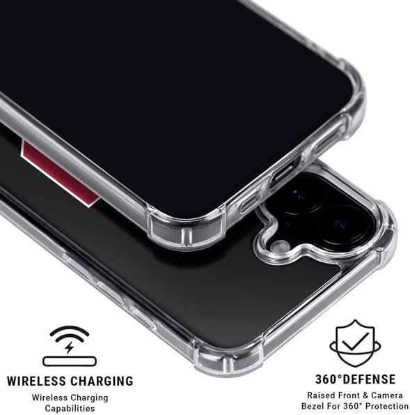 Skinit Clear Phone Case Compatible with iPhone 16 - Officially Licensed University of Oklahoma Sooners Black Design