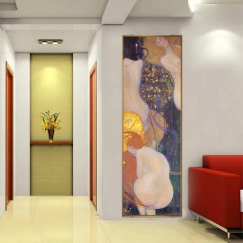 Peinture Gustav Klimt Poisson Rouge sur toile d'art de qualité supérieure 20x50 cm