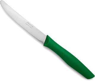 Arcos Serie Nova - Caja 36 uds Cuchillo Mesa - Hoja Serrada de Acero Inoxidable de 110 mm - Mango de Polipropileno Color verde (36 UDS)