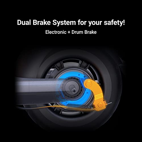 Segway Ninebot E2 Plus Electric KickScooter- 300W Brushless Motor, Up to 15.5 Mile Range & 15.5 MPH, 8.1" Shock-Absorbing Tires, Electronic Drum Brake, UL-2272 Certified - Thumbnail 5