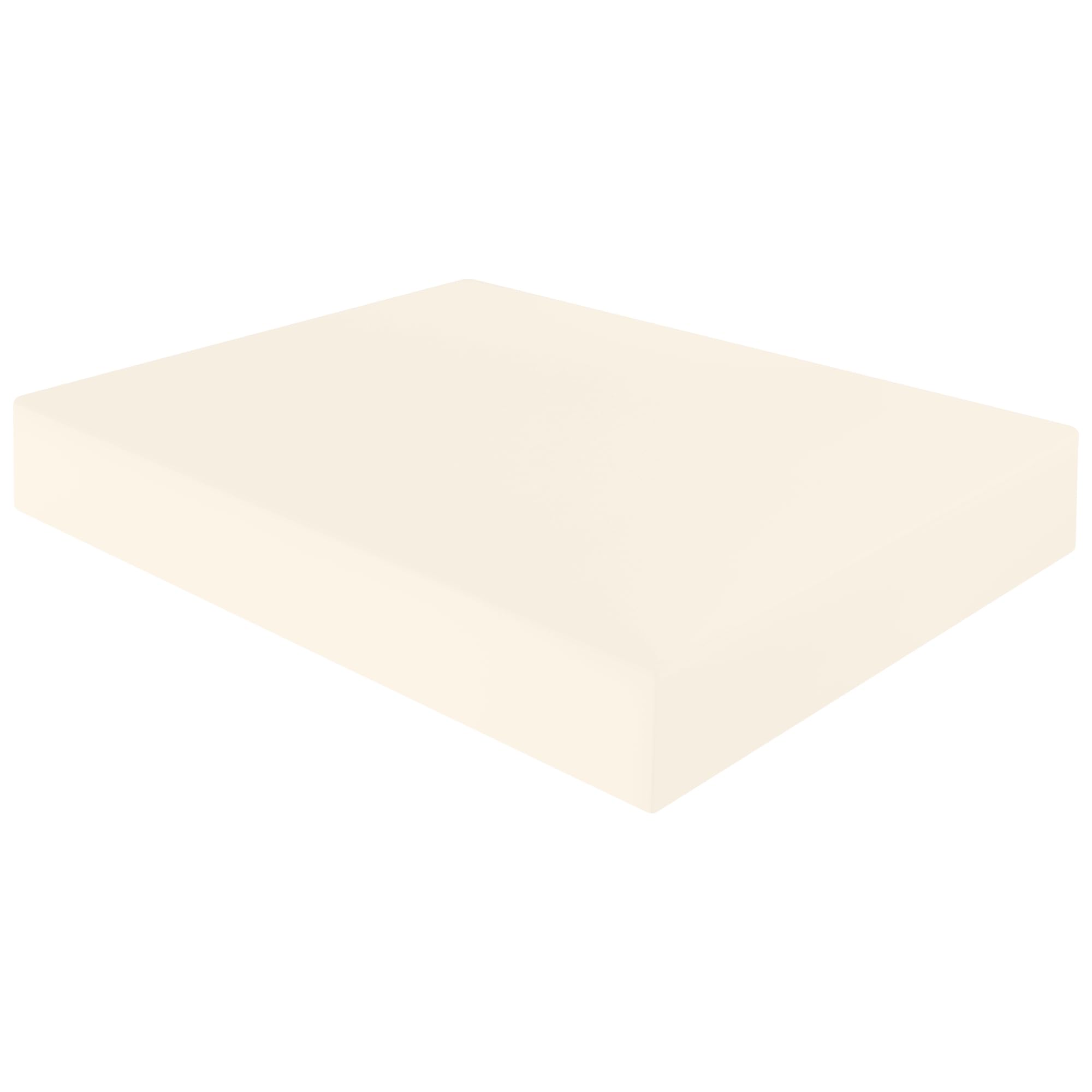 HOME ACE Non Iron Percale Fitted Sheet Double Bed Cream, 180 Thread Count 100% Poly Cotton Bed Sheets
