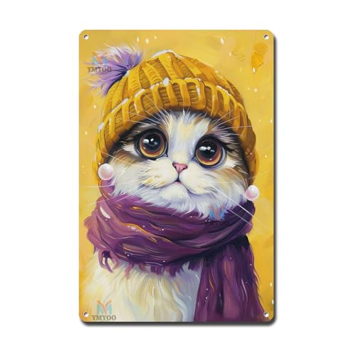 Ymyoo Decorative Tin Sign Vintage Wall Art Royal Persian Cat