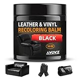 AWOWZ Leather Recoloring Balm - Scratch Repair & Color Restore Kit for Faded Leather, Couch & Car Seats - 10OZ Leather Restorer Balm for Furniture, Auto Interior, Vinyl, Accessories(Black)