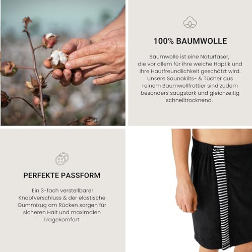 Schiesser Saunakilt Rom Herren - 46-54 - Schwarz