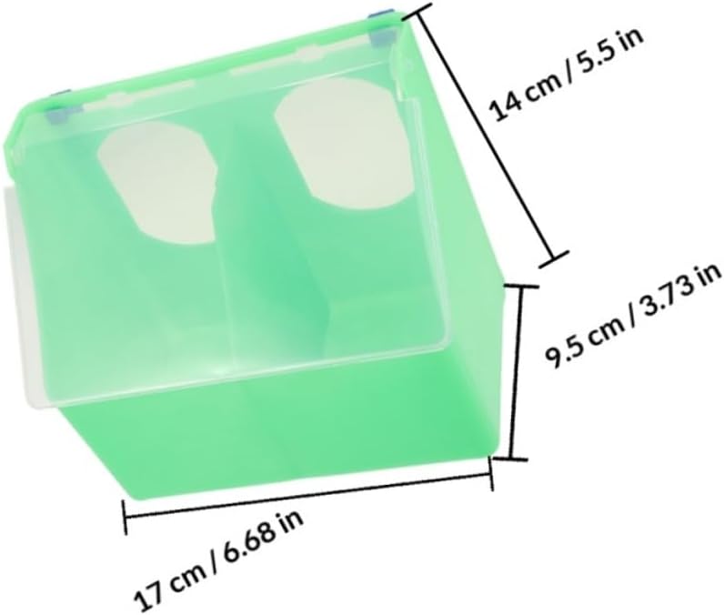 FOMIYES 2 Pcs Hanging Pigeon Feeder with Cover, Dual-Compartment Plastic Food and Water Box for Bird Cages, Quail Waterer and Feeding Station for Pigeons, Parrots, and Quails