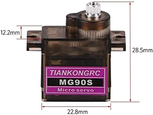 yusvwkj 4Pcs MG90S Servo RC Servo Metal Gear with Coreless Motor 9g Micro Servos for RC Airplane Car Boat Helicopter Arduino