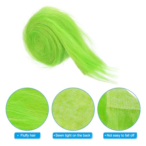 PATIKIL Plush Faux Fur Fabric Precut Strips, 59" x 2" Fluffy Faux Fur Ribbon for DIY Crafts Christmas Halloween Gnome Beard, Green - Image 4