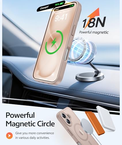 Image of FNTCASE for iPhone 16 Plus Case: [Compatible with Magsafe] Translucent Matte Cases with [Full Camera Protection] [Screen Protector] Military Grade Shockproof Protective Phone Cover - Desert Gold