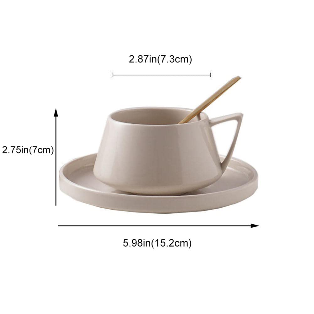 Zestaw ceramicznych kubków do kawy ze spodkiem - eleganckie filiżanki do herbaty do domu i na imprezy